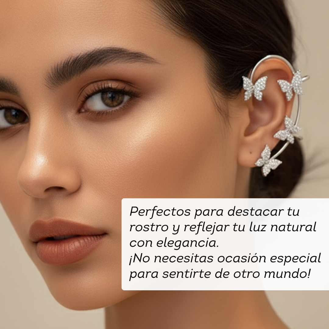 Miniatura 6 de PEDIENTES CLIP DE MARIPOSA - COLOR: PLATEADO